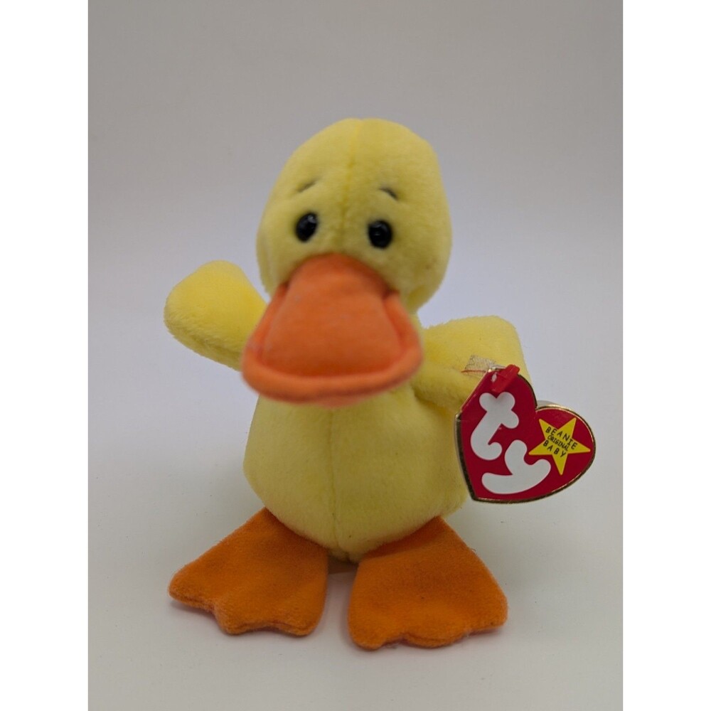 Ty Beanie Baby Quackers the Duck 1994 Vintage Farm Animals Yellow Orange Easter